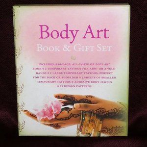 Body Art Book & Gift Set Temporary Tattoos Body Jewels NEW IN BOX
